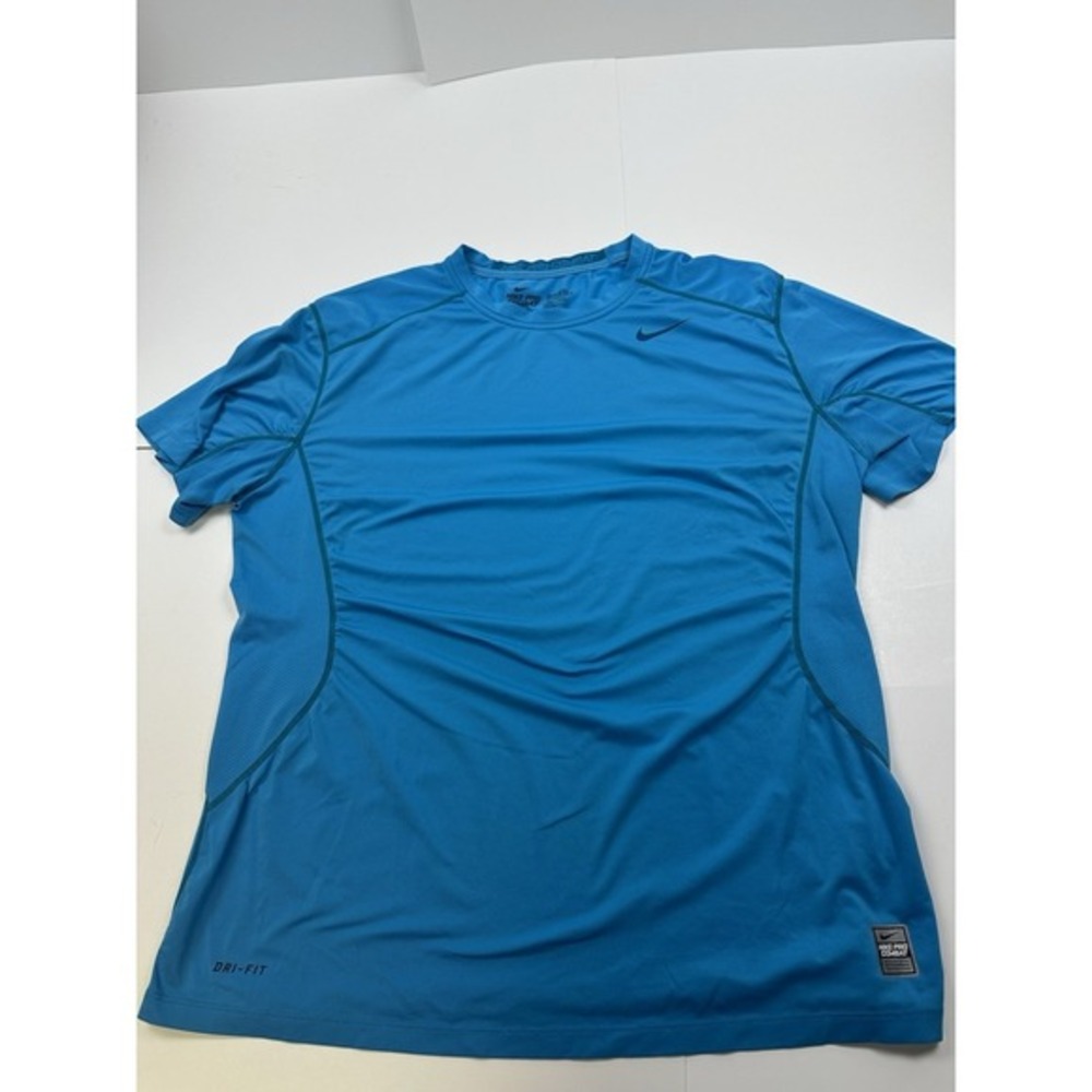 Nike Pro Combat Shirt Mens XL Blue‎ Athletic Gym Performance Workout Dri-Fit